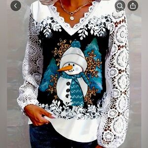 Cute Snowman Shirt for Christmas Size 2X